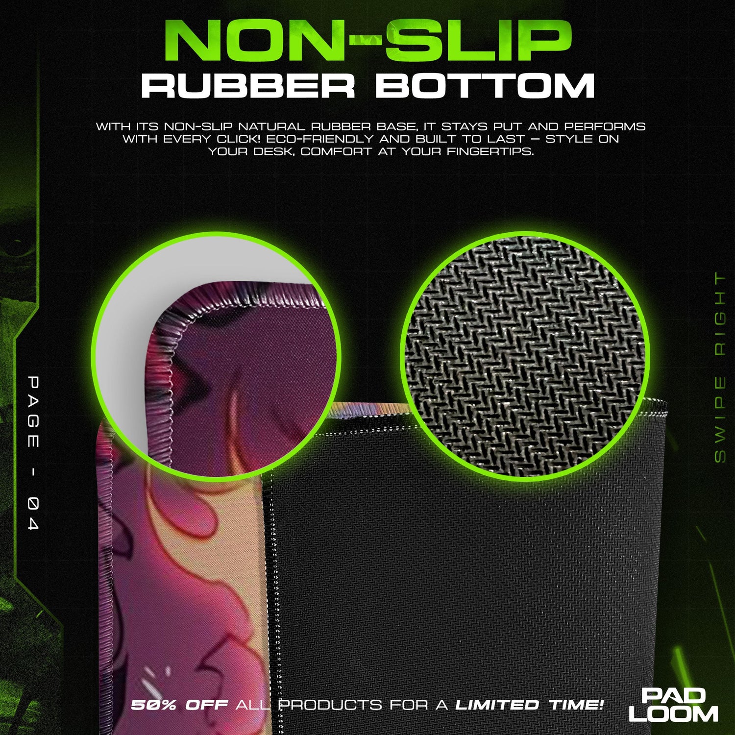 One Piece Luffy Gear 4 Mouse Pad, Anime Battle Desk Mat Padloom