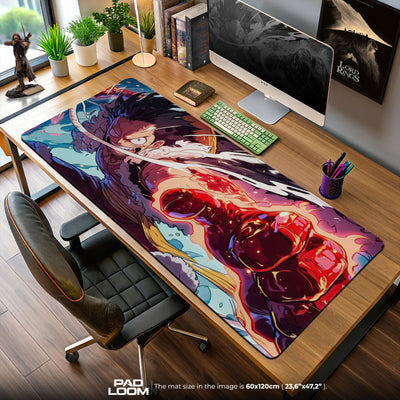 One Piece Luffy Gear 4 Mouse Pad, Anime Battle Desk Mat