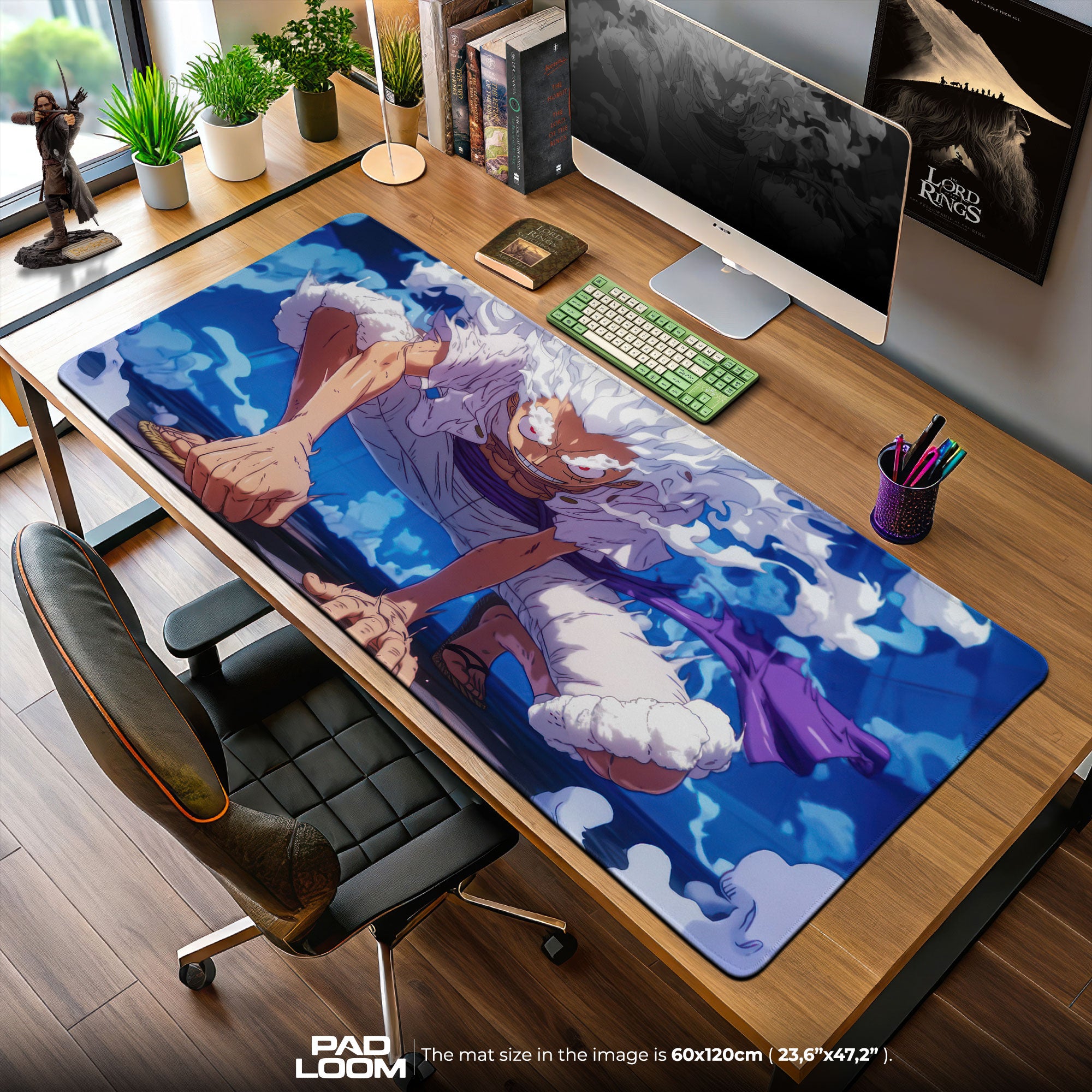 One Piece Luffy Gear 5 Mouse Pad, Anime Battle Desk Mat
