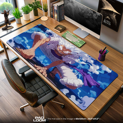 One Piece Luffy Gear 5 Mouse Pad, Anime Battle Desk Mat