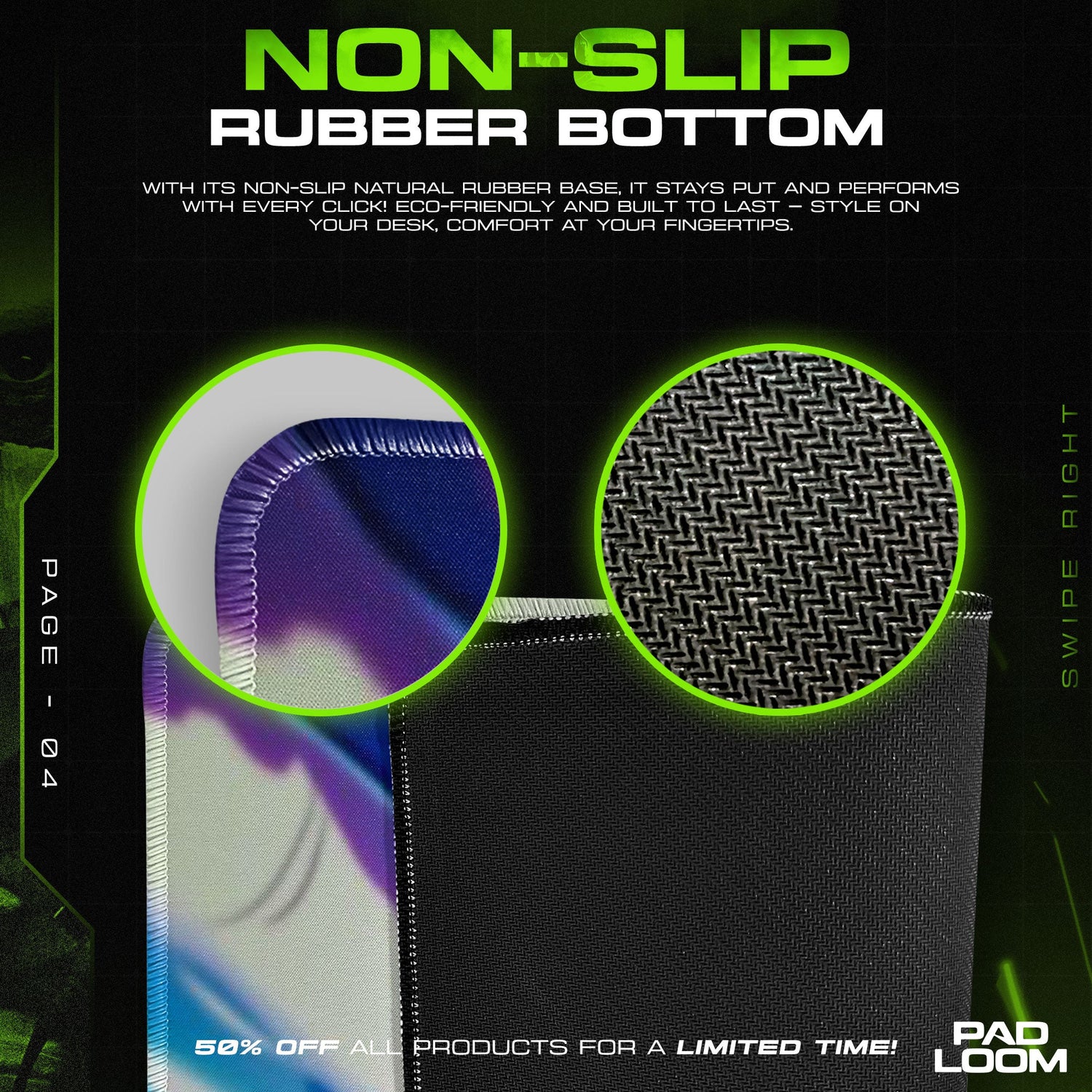 One Piece Luffy Gear 5 Mouse Pad, Anime Lightning Desk Mat Padloom