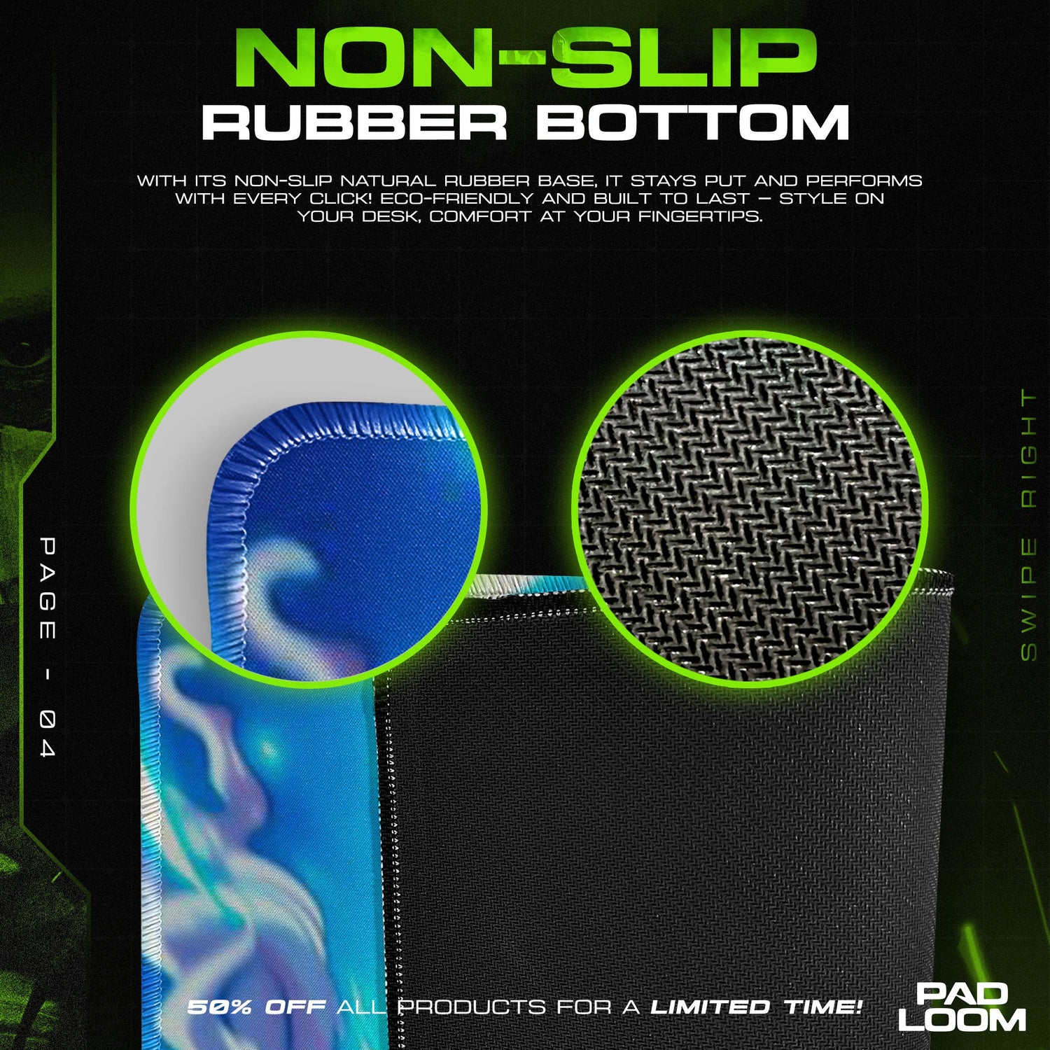 One Piece Luffy Gear 5 Mouse Pad, Anime Power Desk Mat Padloom