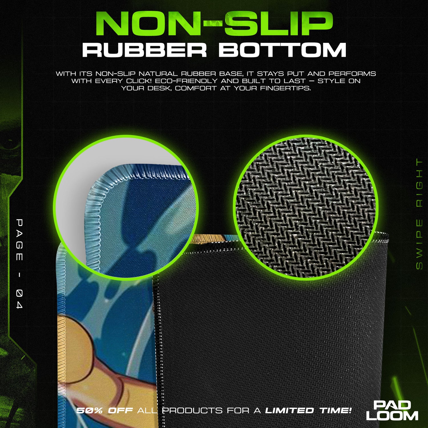 One Piece Luffy Gear 5 Mouse Pad, Anime Smiling Power Desk Mat