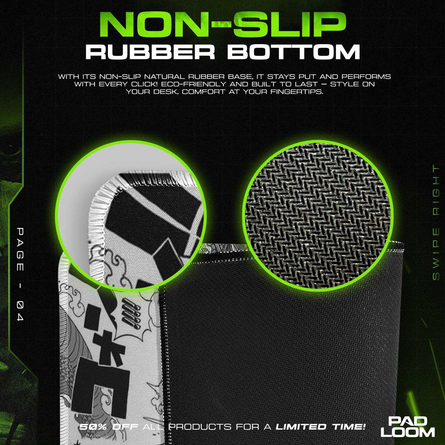 One Piece Luffy Wano Arc Mouse Pad, Anime Desk Mat Padloom