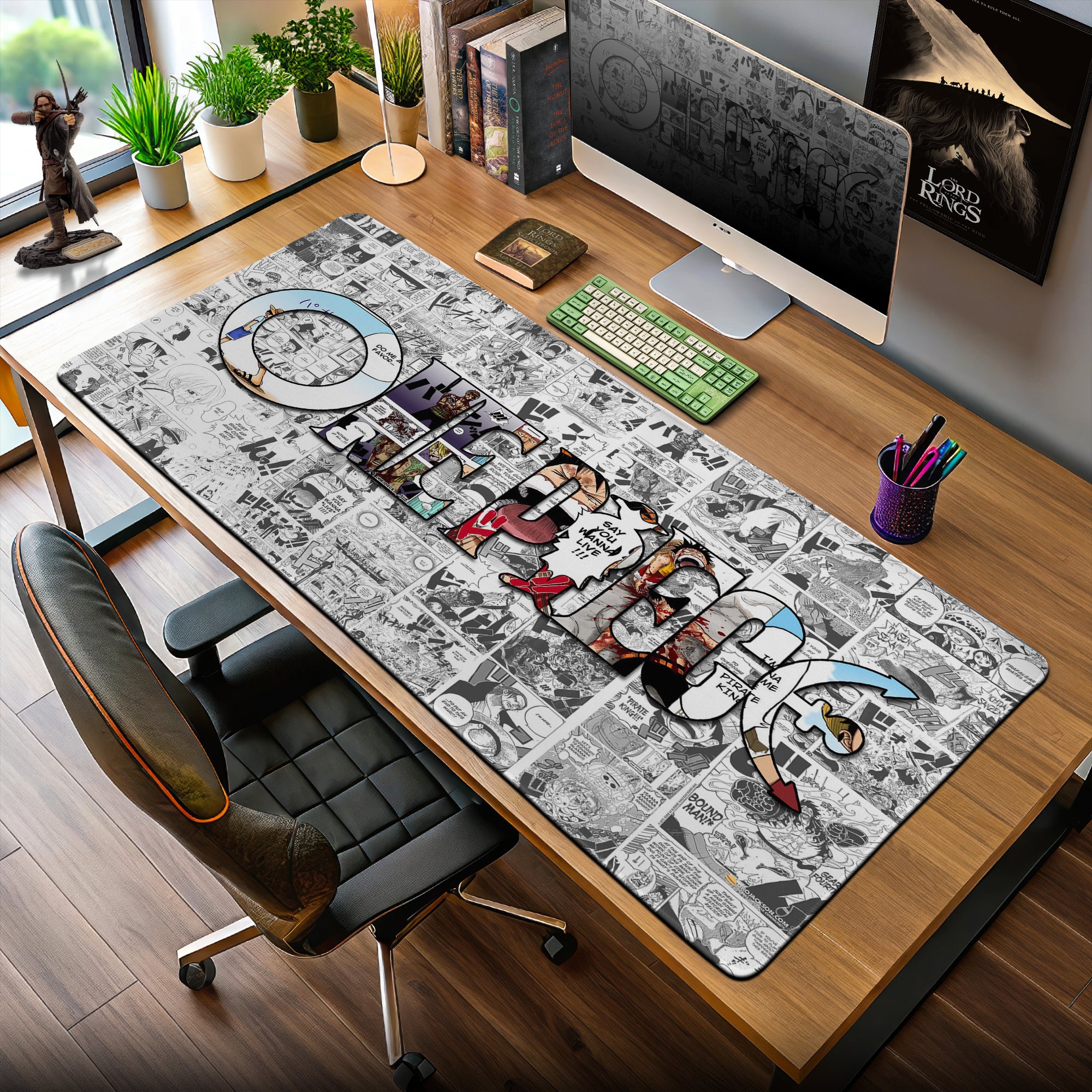 One Piece Manga Collage Mouse Pad – Anime Desk Mat