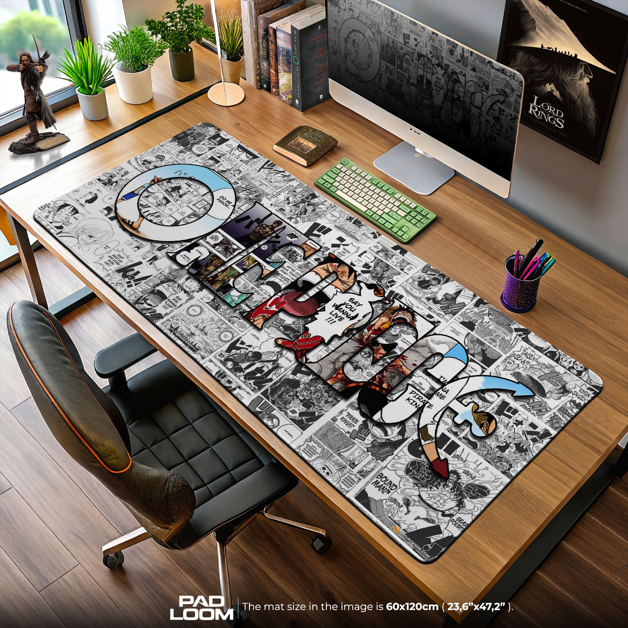 One Piece Manga Collage Mouse Pad – Oversized Anime Gaming Desk Mat