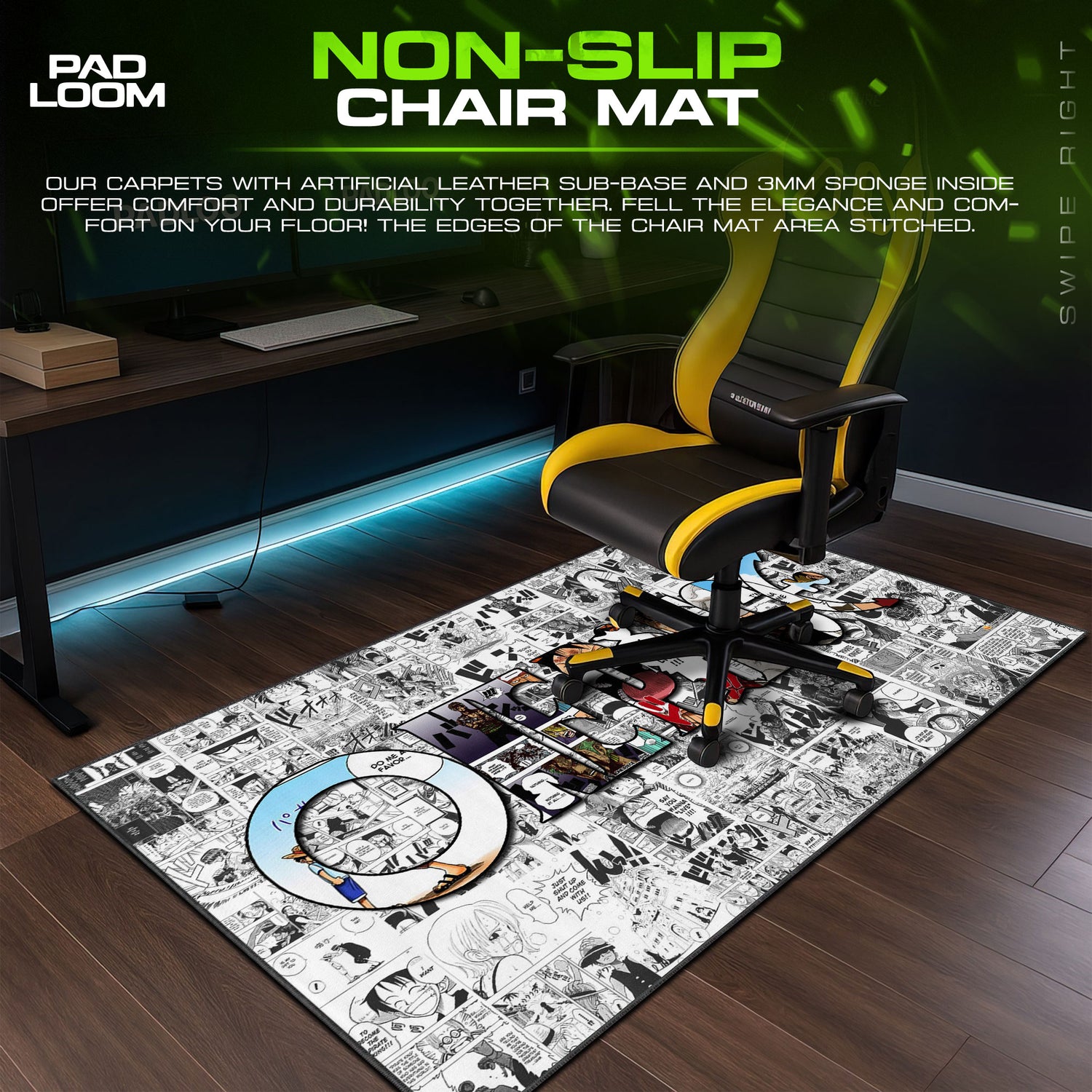 One Piece Manga Collage Mouse Pad – Oversized Anime Gaming Desk Mat