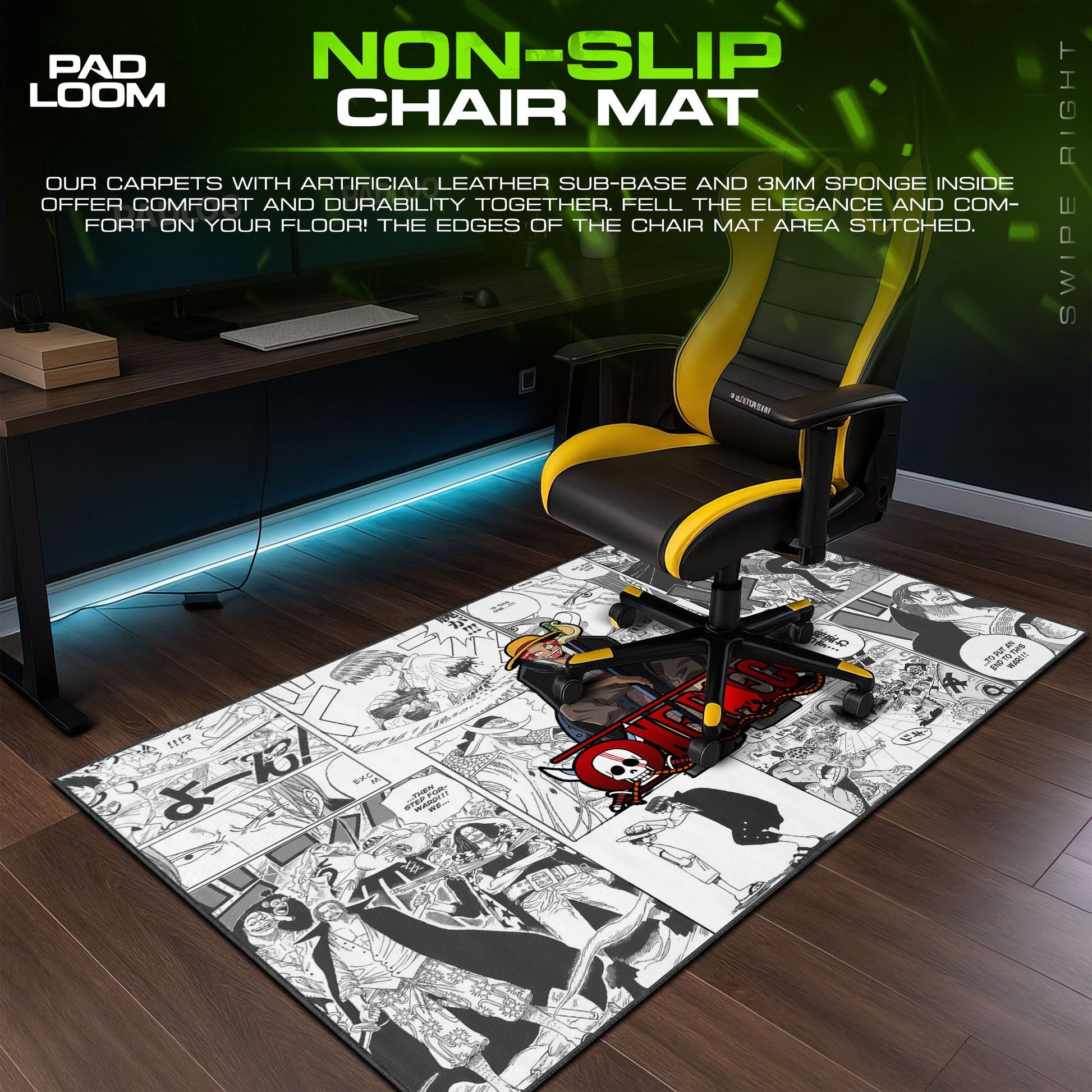 Shanks Mouse Pad - Red-Haired Pirate Desk Mat Padloom