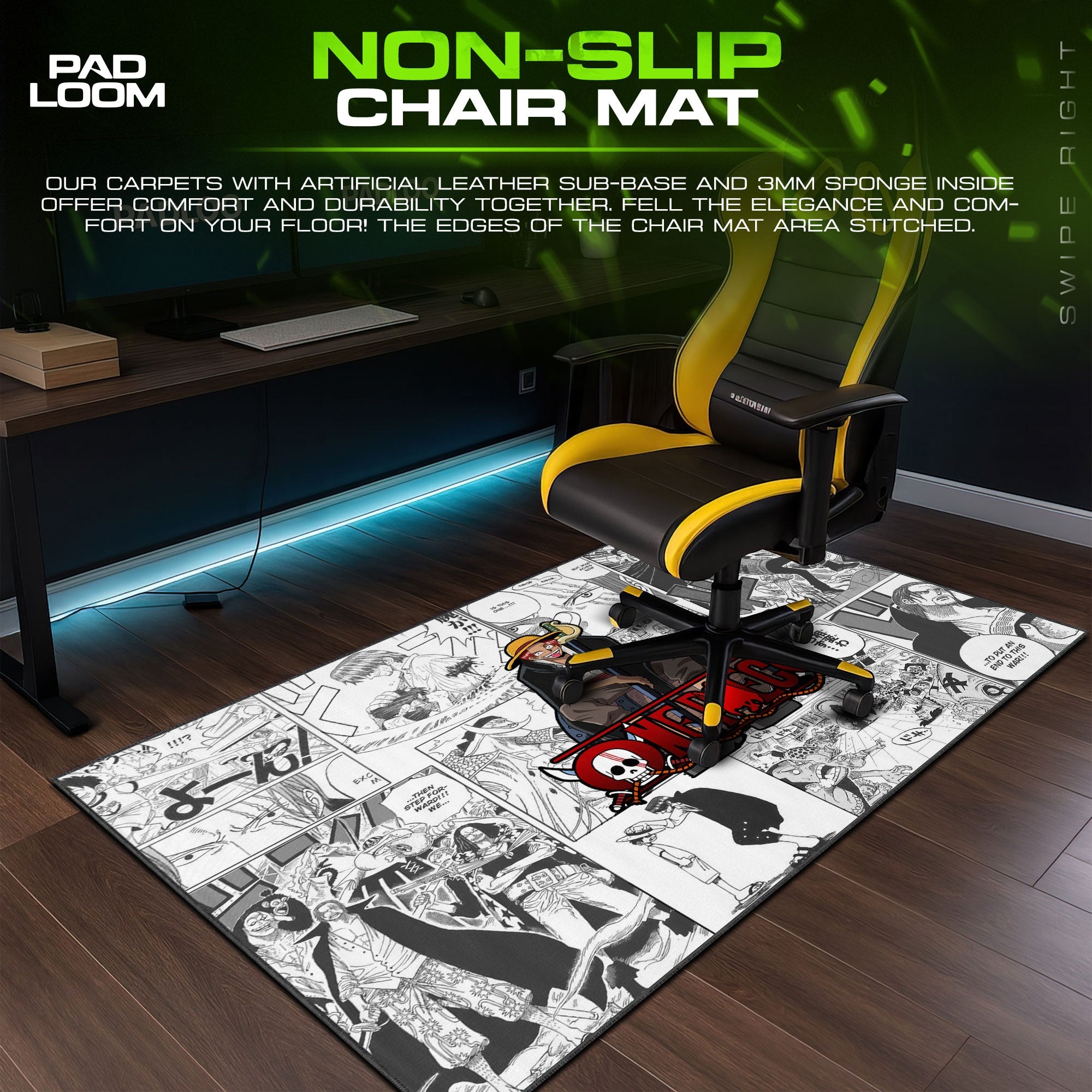 Shanks Mouse Pad - Red-Haired Pirate Desk Mat Padloom