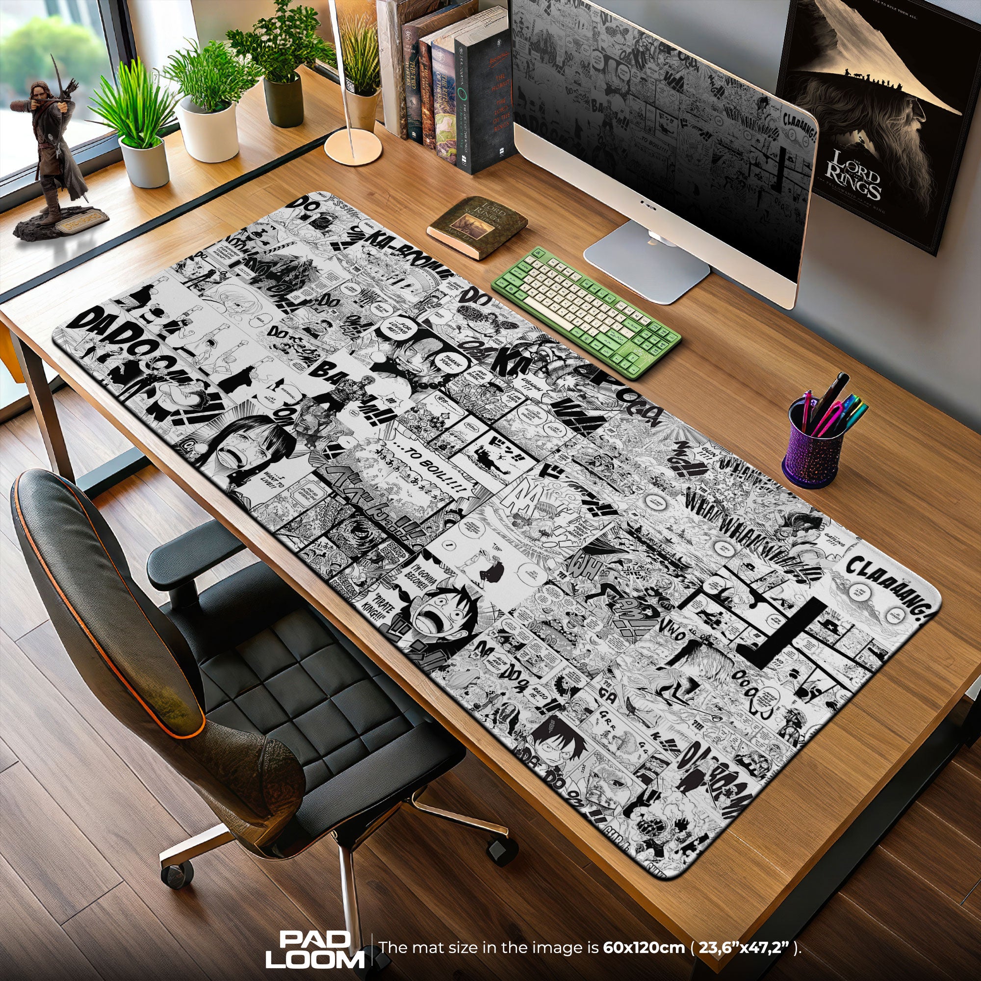 One Piece Manga Mouse Pad, Straw Hat Panel Gaming Desk Mat