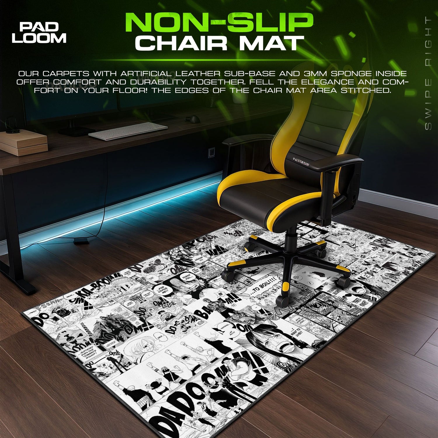 One Piece Manga Mouse Pad, Straw Hat Panel Gaming Desk Mat Padloom
