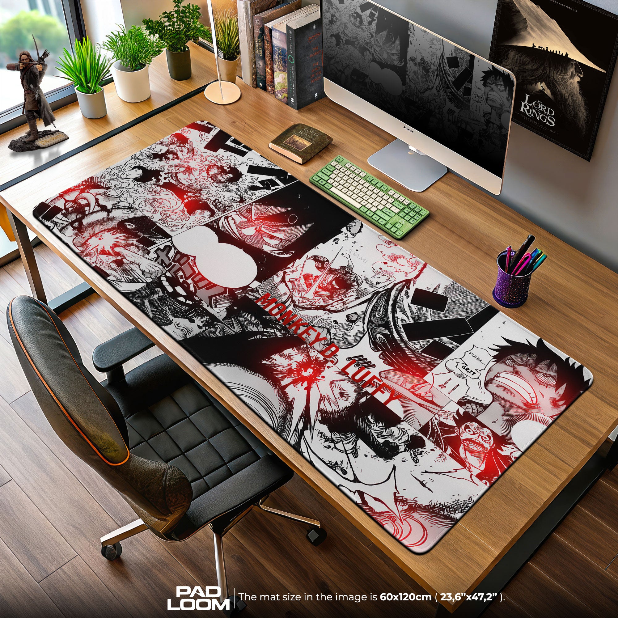 One Piece Monkey D. Luffy Manga Mouse Pad – Oversized Gaming Desk Mat