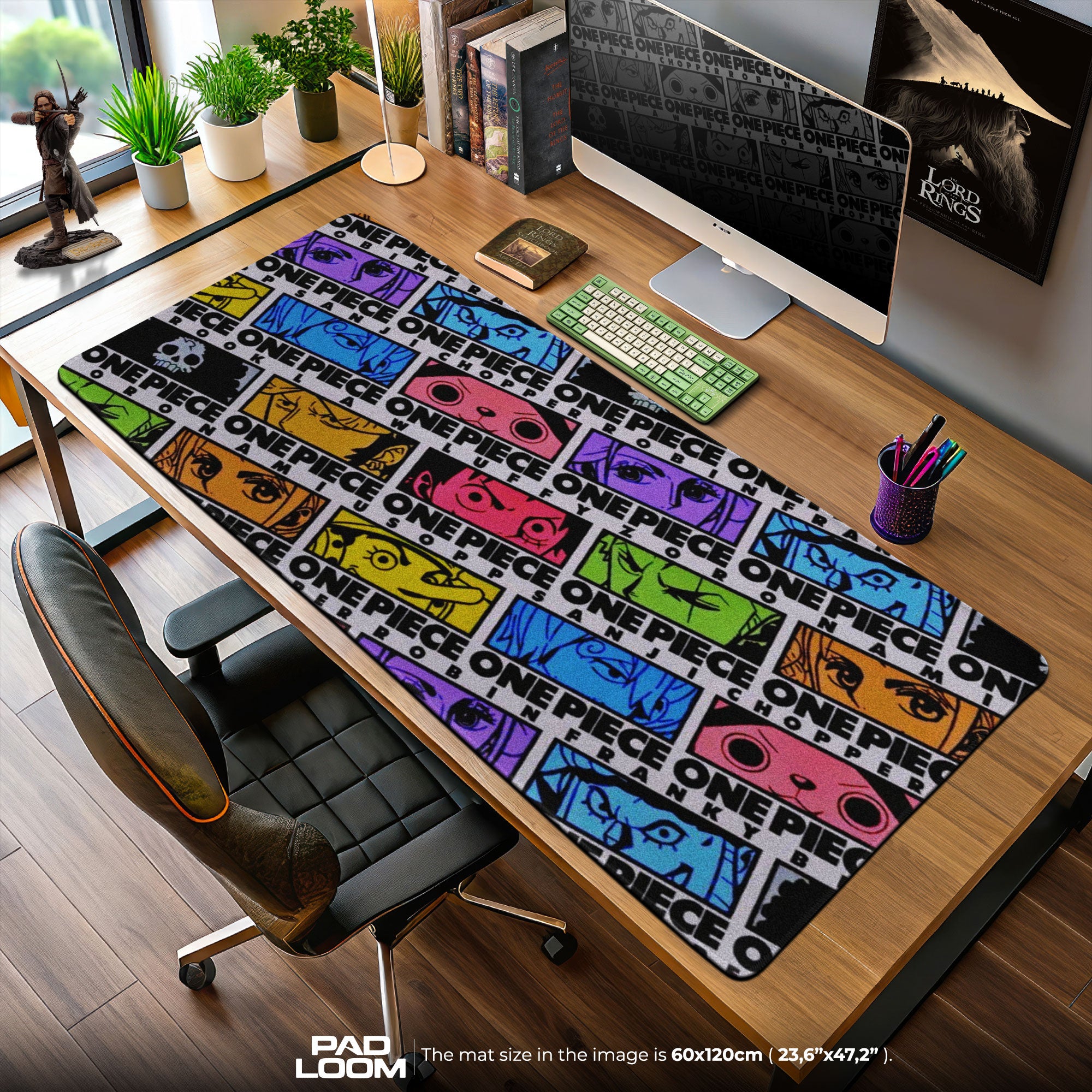 One Piece Straw Hat Eyes Mouse Pad, Anime Gamer Desk Mat