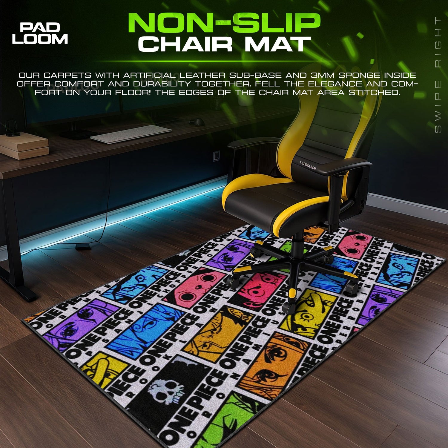 One Piece Straw Hat Eyes Mouse Pad, Anime Gamer Desk Mat Padloom