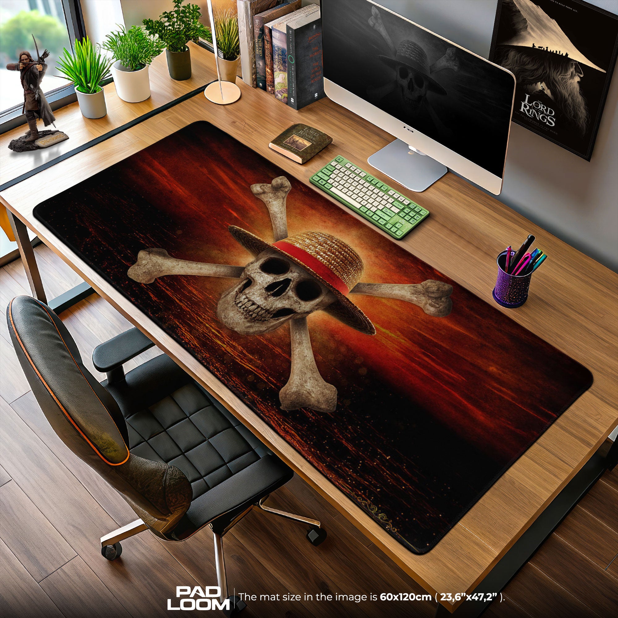 One Piece Straw Hat Skull Mouse Pad, Anime Desk Mat