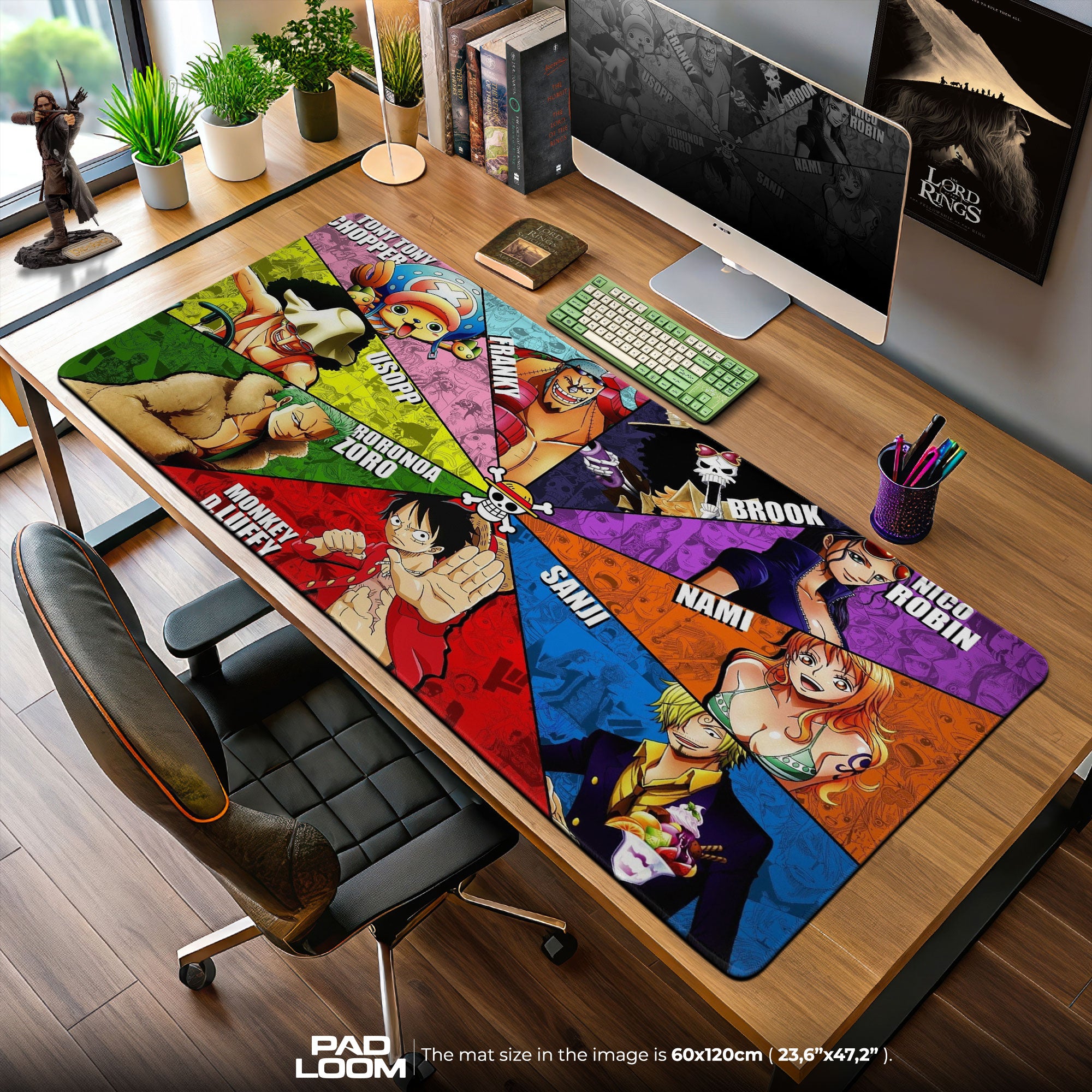 One Piece Straw Hats Colors Mouse Pad, Anime Desk Mat