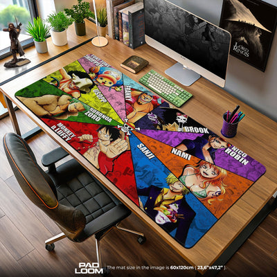 One Piece Straw Hats Colors Mouse Pad, Anime Desk Mat