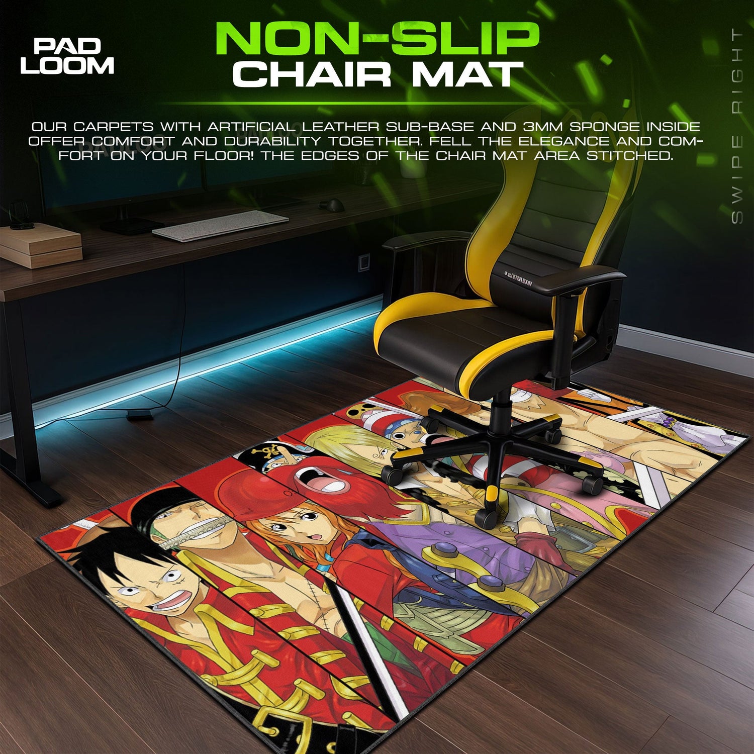 One Piece Straw Hats Lineup Mouse Pad, Anime Desk Mat Padloom