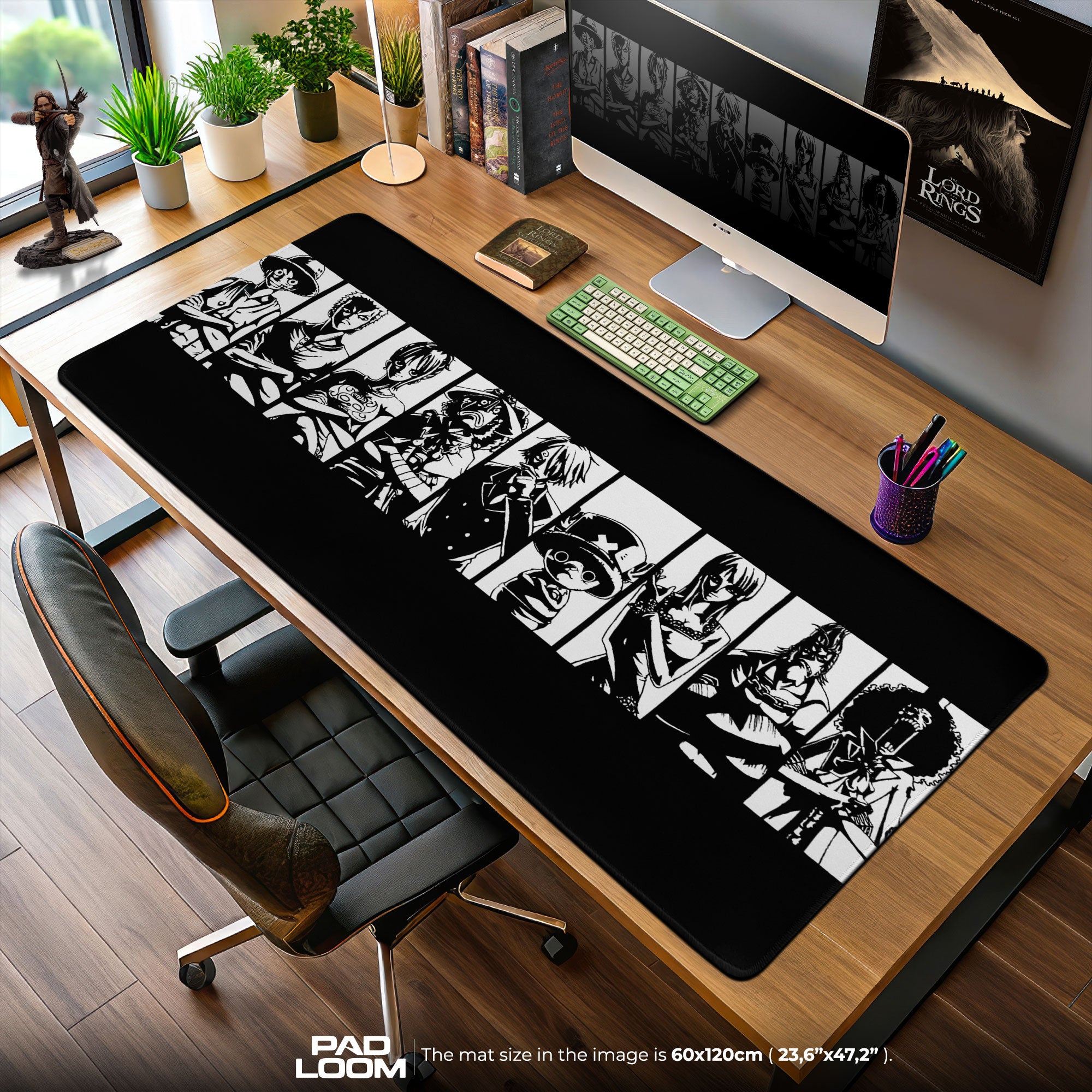 One Piece Straw Hats Silhouette Mouse Pad, Anime Desk Mat