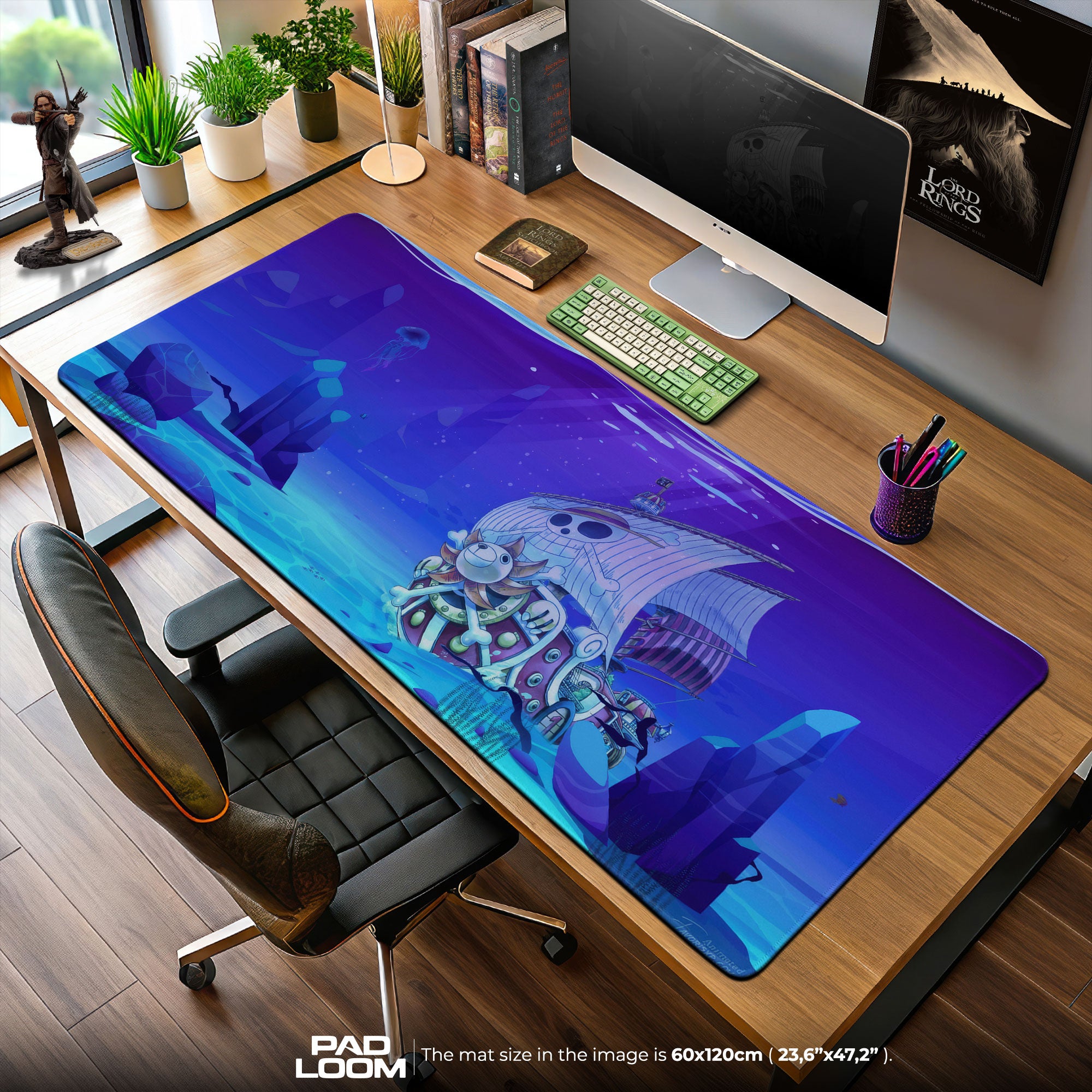 One Piece Thousand Sunny Ocean Mouse Pad, Anime Desk Mat