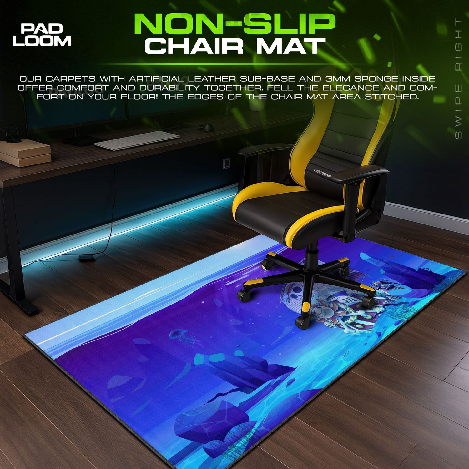 One Piece Thousand Sunny Ocean Mouse Pad, Anime Desk Mat Padloom