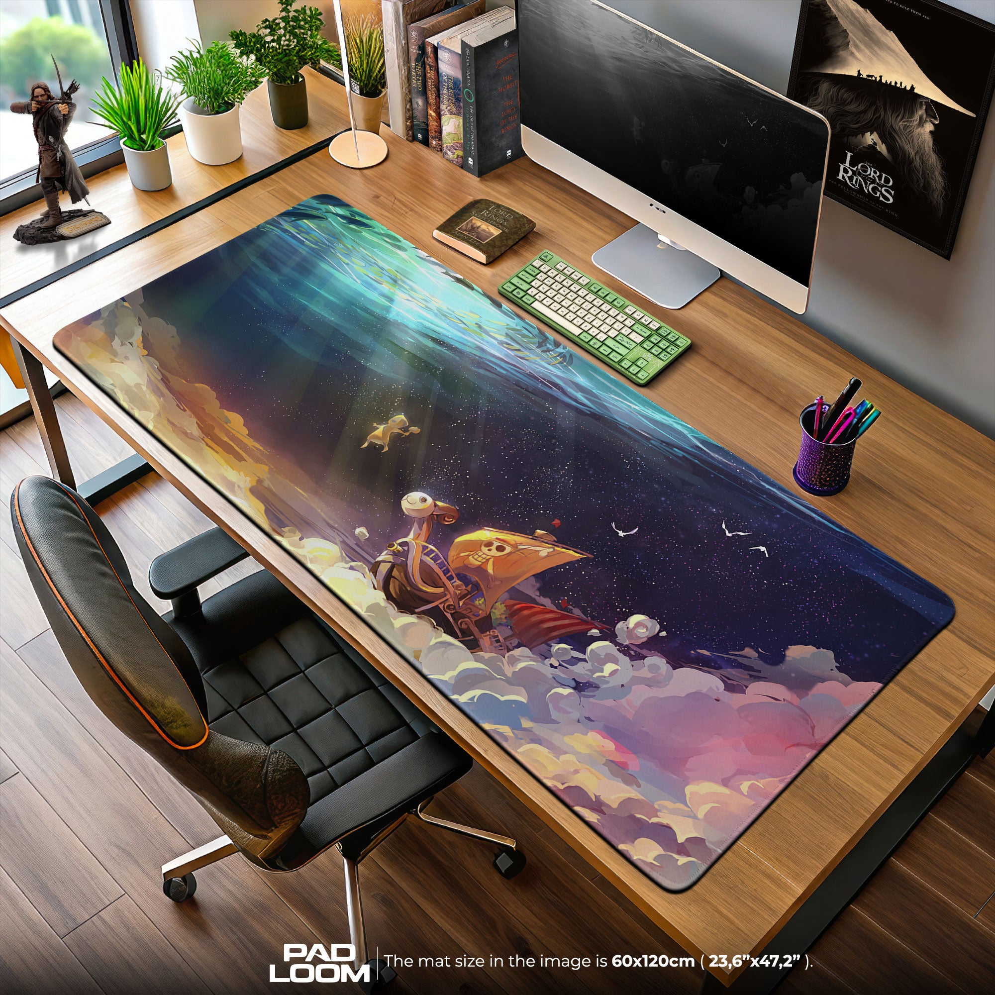 One Piece Thousand Sunny Voyage Mouse Pad, Anime Desk Mat