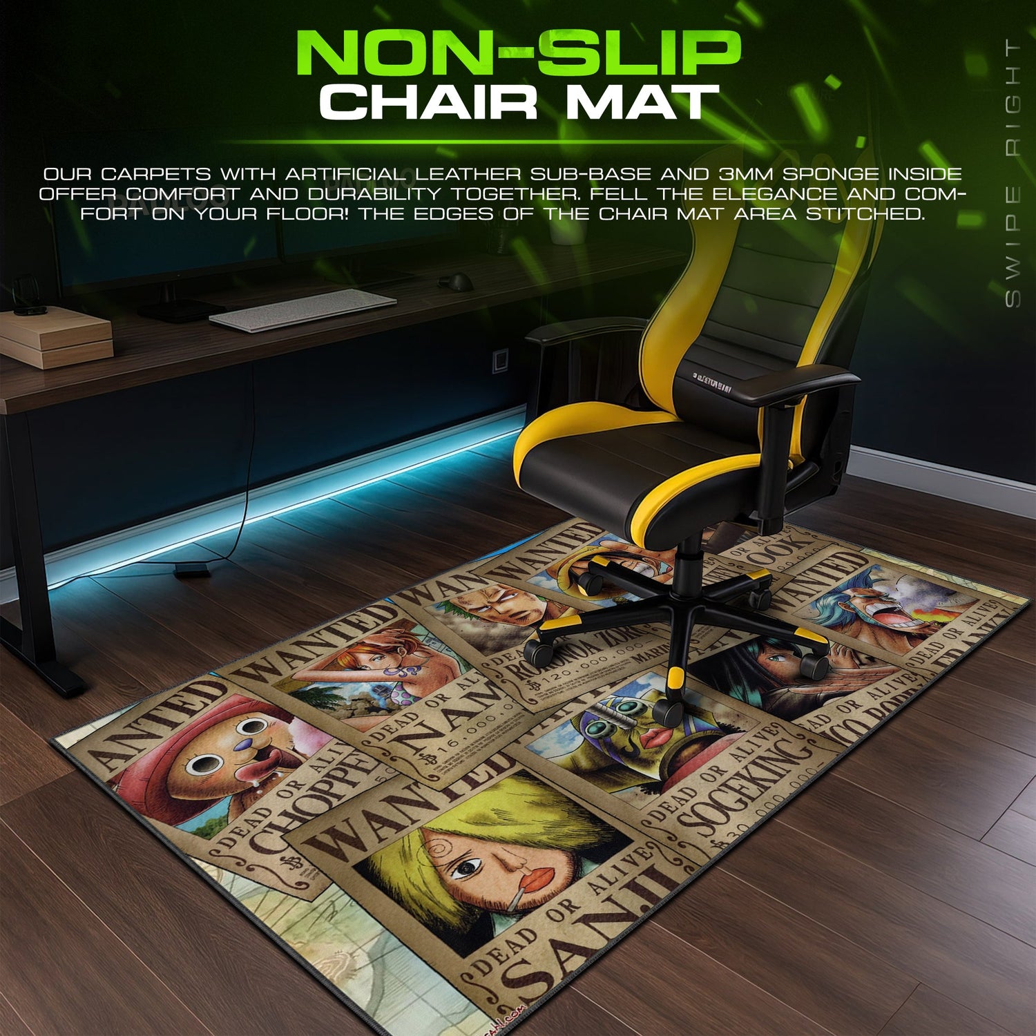 One Piece Wanted Posters Mouse Pad – Anime Desk Mat Padloom