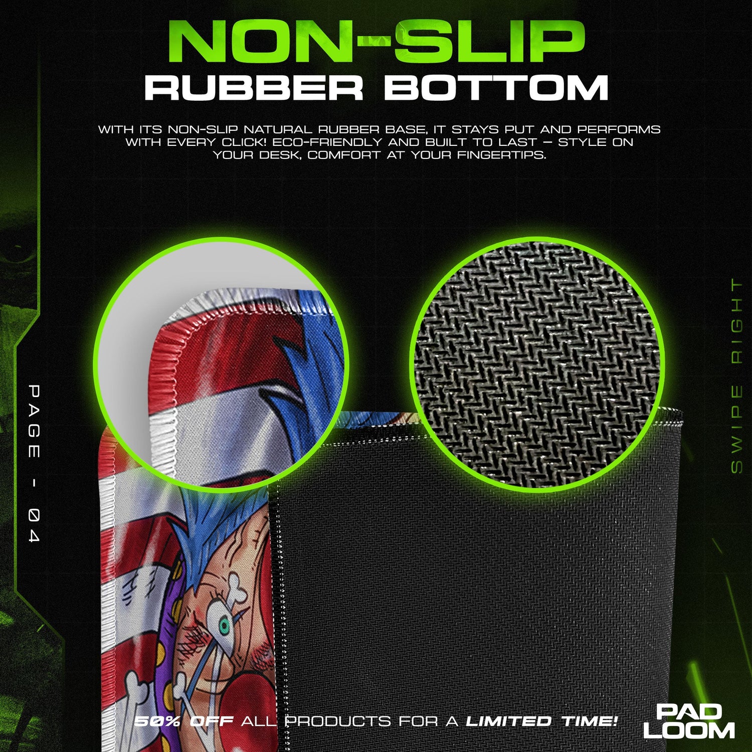 One Piece Yonko Mouse Pad - Pirate Legends Desk Mat Padloom