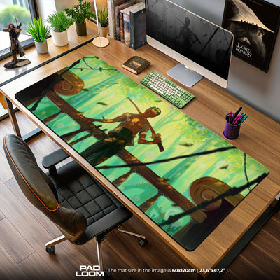 One Piece Zoro Forest Stance Mouse Pad, Anime Desk Mat