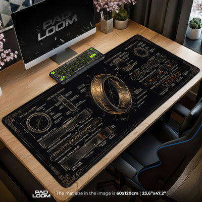 One Ring Blueprint Mouse Pad - Lord of the Rings Desk Mat