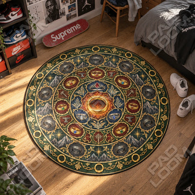 One Ring Forge Round Rug - Lord of the Rings Chair Mat