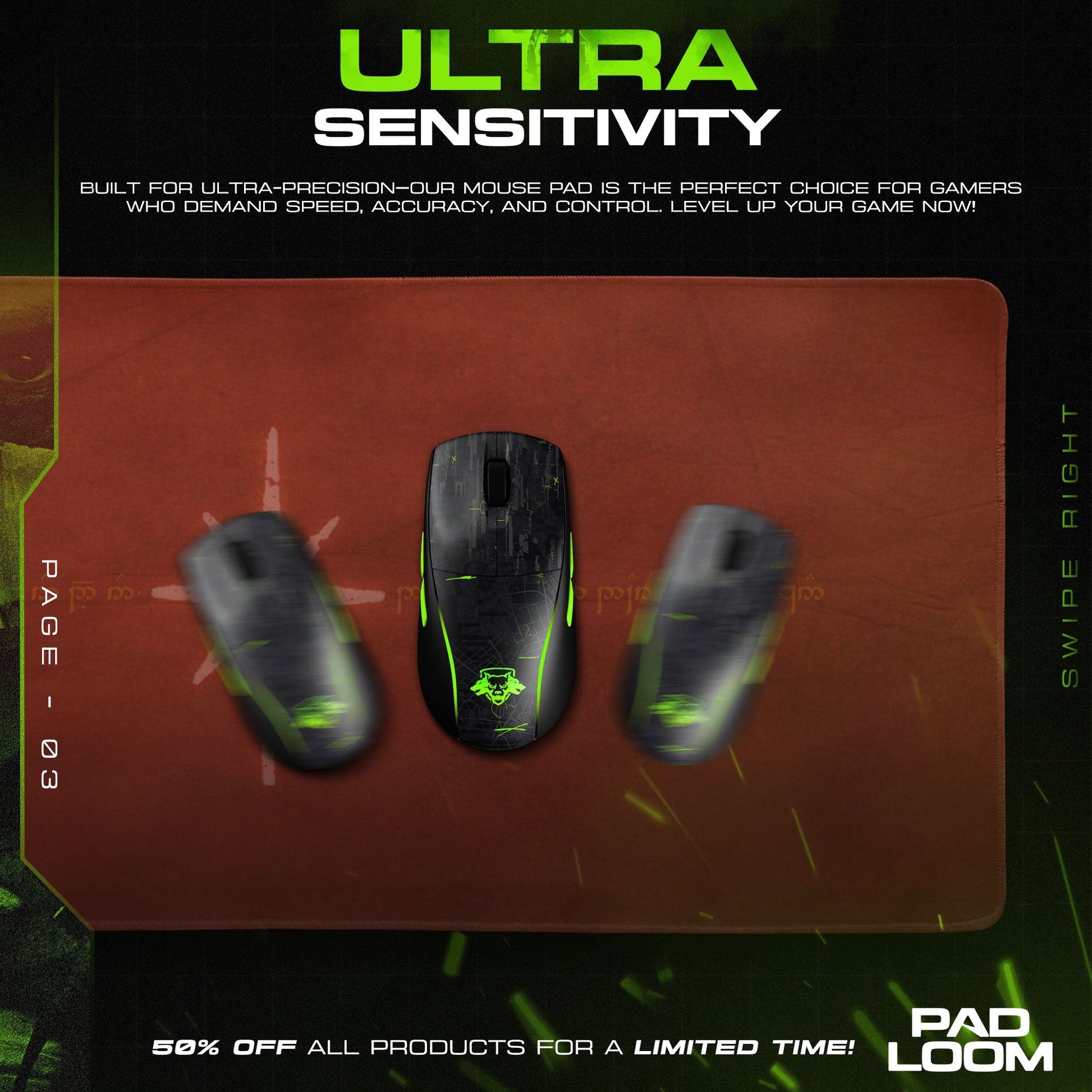 One Ring Inscription Mouse Pad - LOTR Fantasy Gaming Mouse Pad Padloom