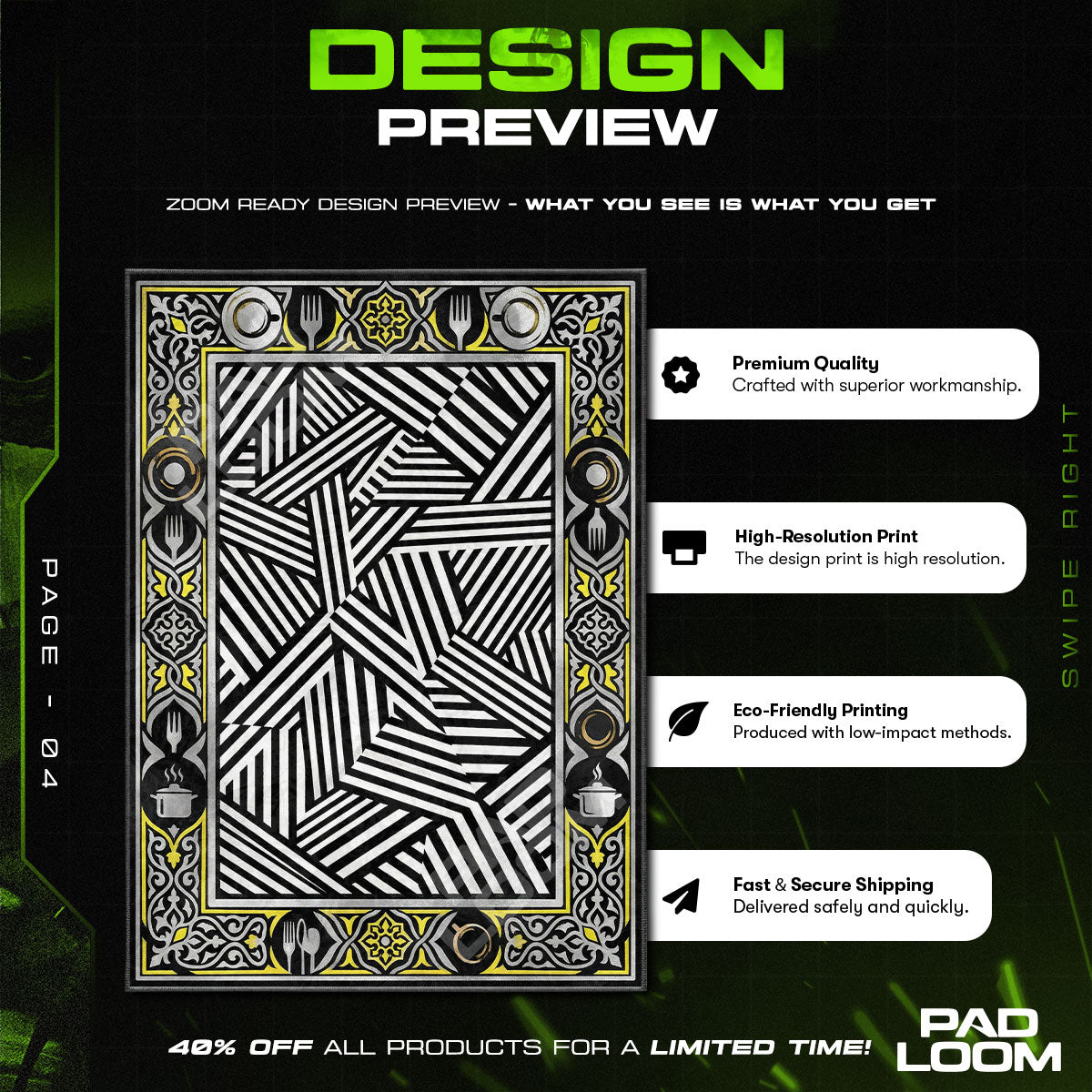 Op Art Kitchen Graphic Floor rug — main product view