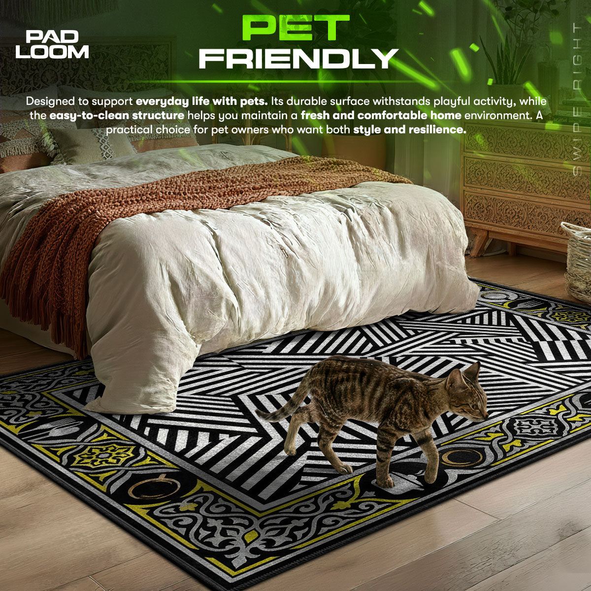 Op Art themed area rug for Modern fans