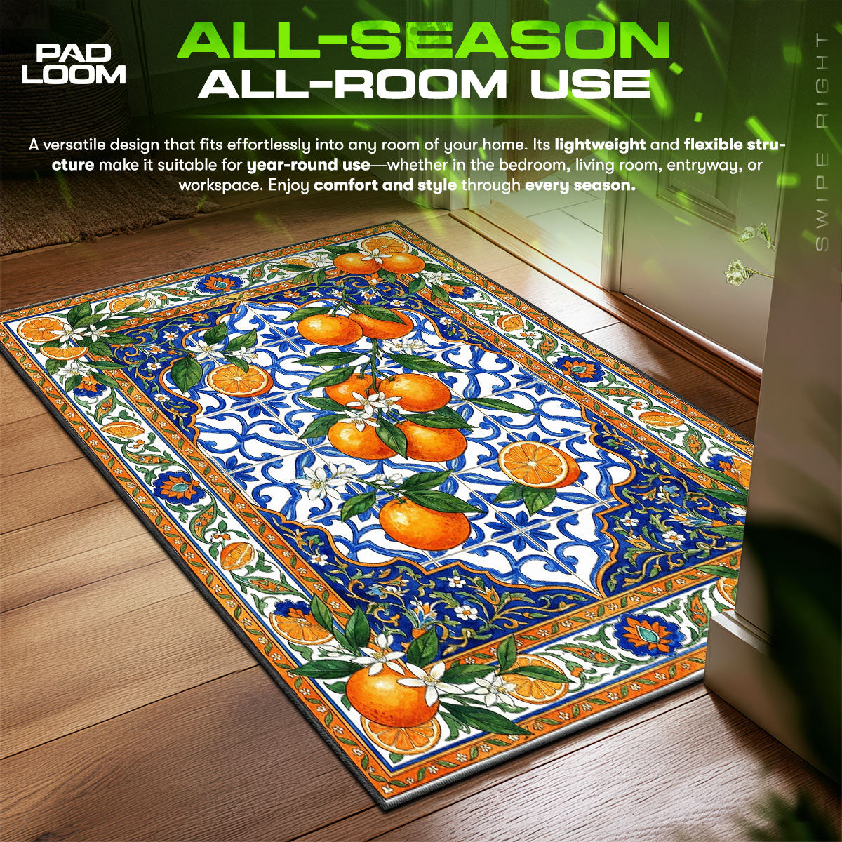 Detailed close-up of Orange rug pattern