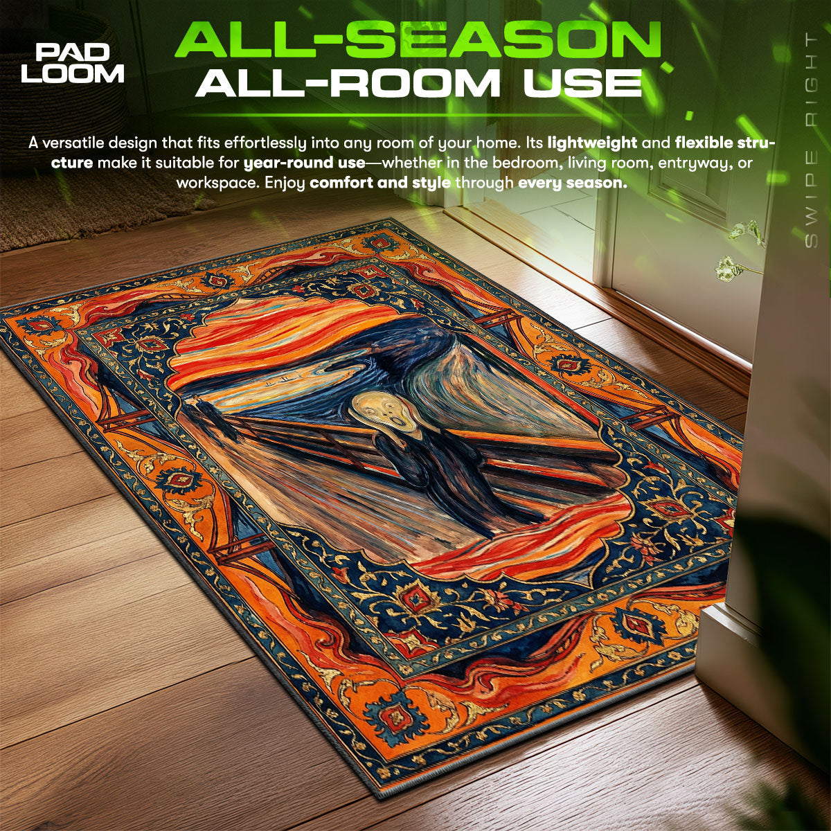 Detailed close-up of Orange rug pattern