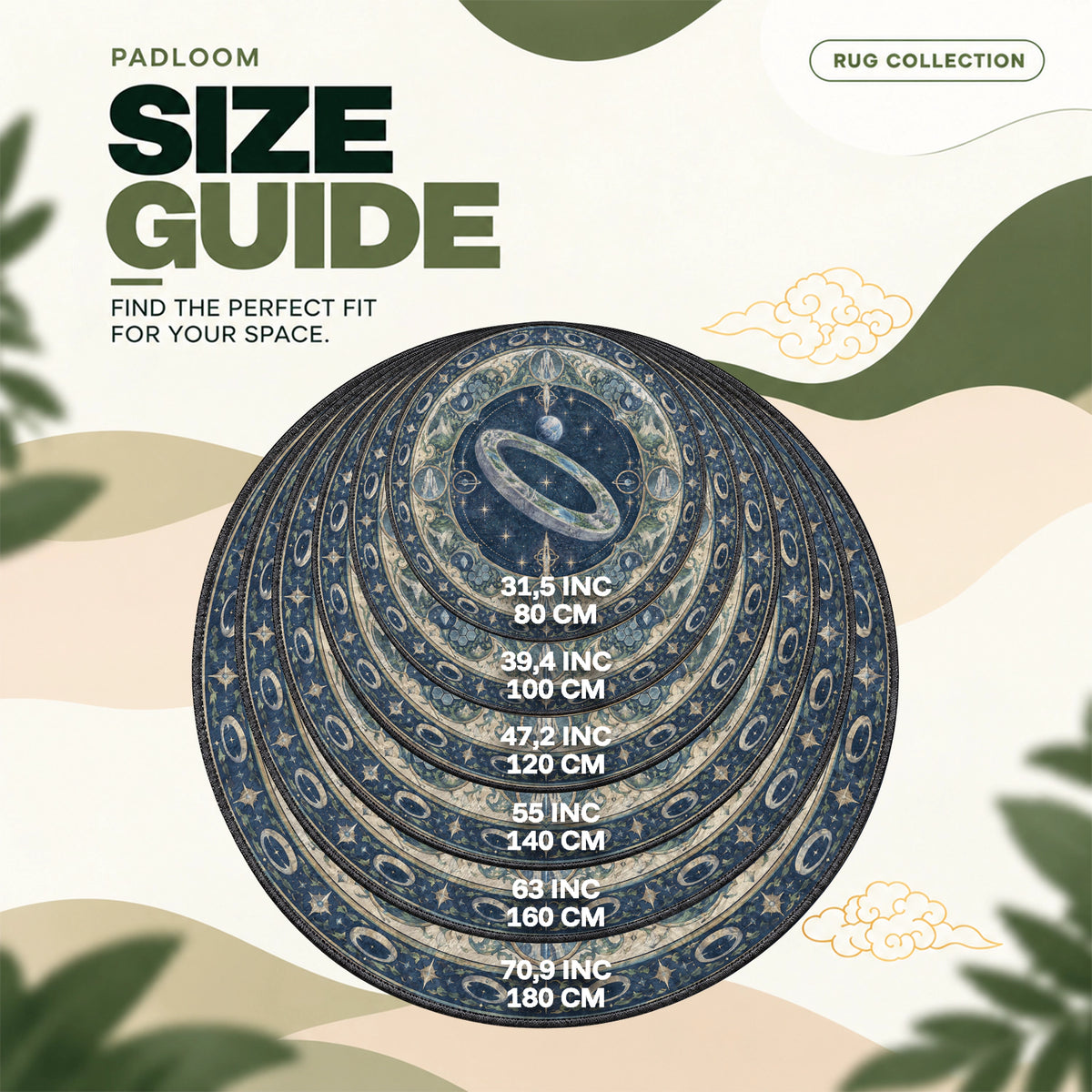 Orbital Ring Round Rug - Halo Chair Mat
