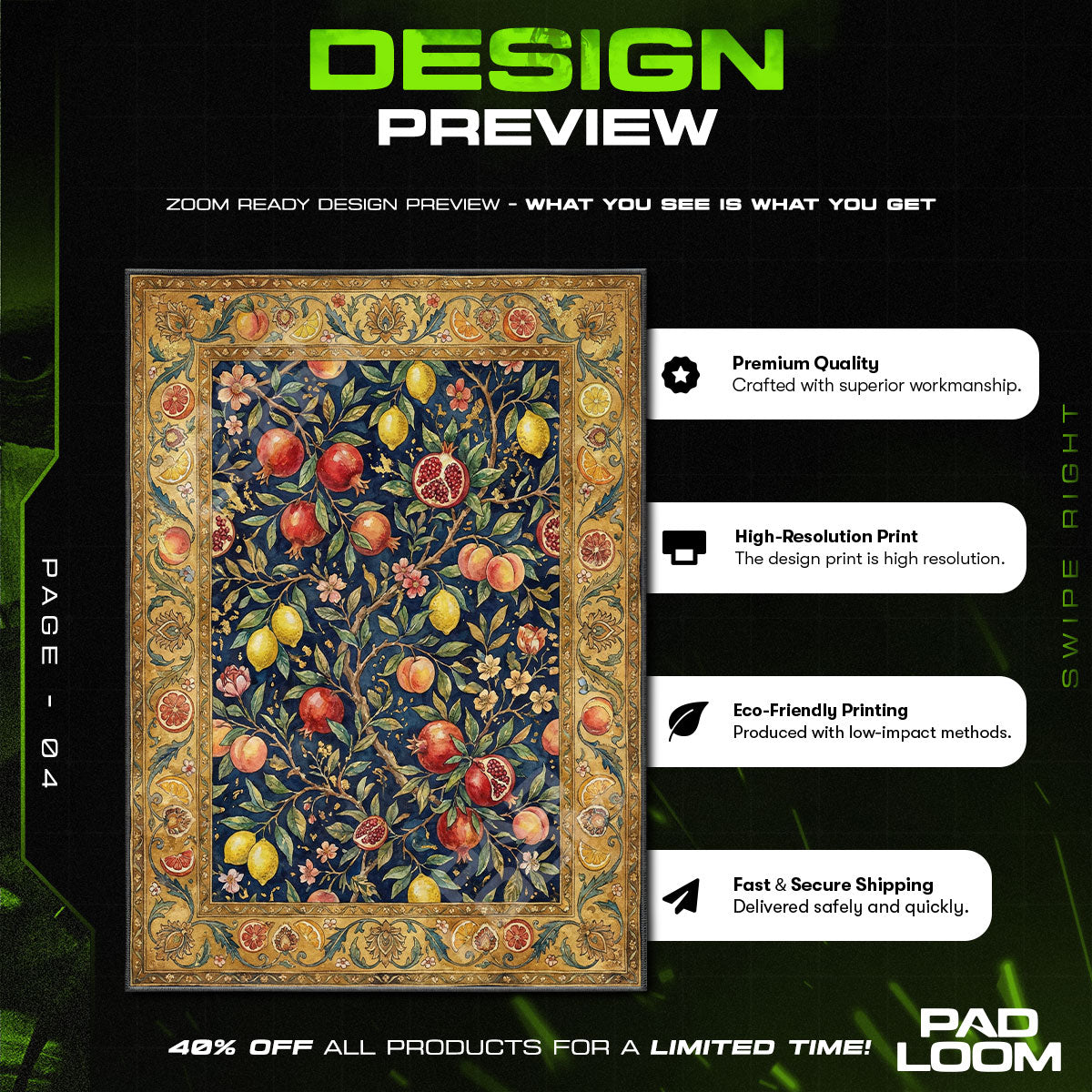 Orchard Harvest Fruit Branch Area rug — main product view