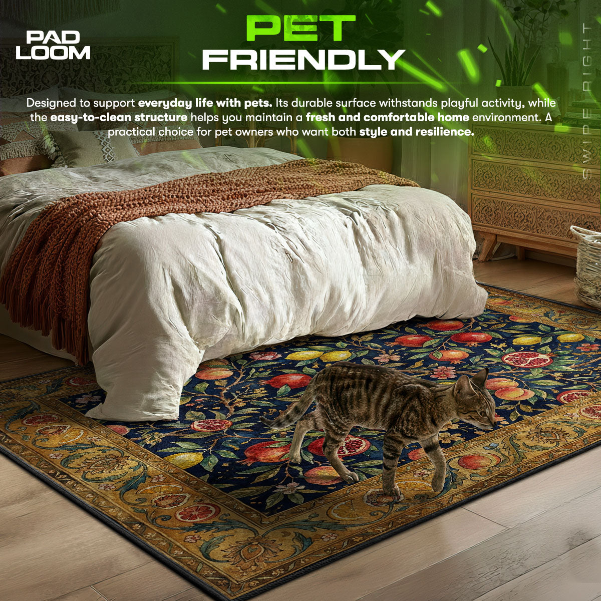 Orchard Harvest themed area rug for home decor fans