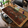 Oriental Crane Mouse Pad, Red Bamboo Artistic Desk Mat Padloom