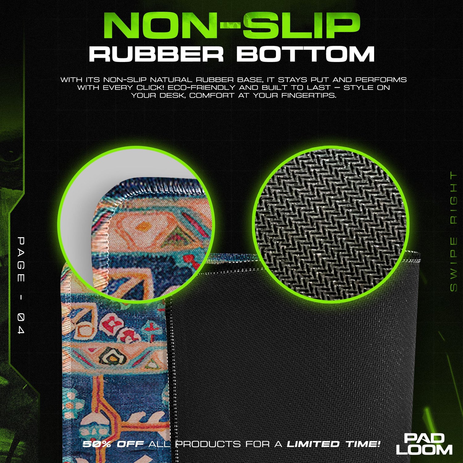 Oriental Tiger Mouse Pad - Vintage Art Desk Mat Padloom