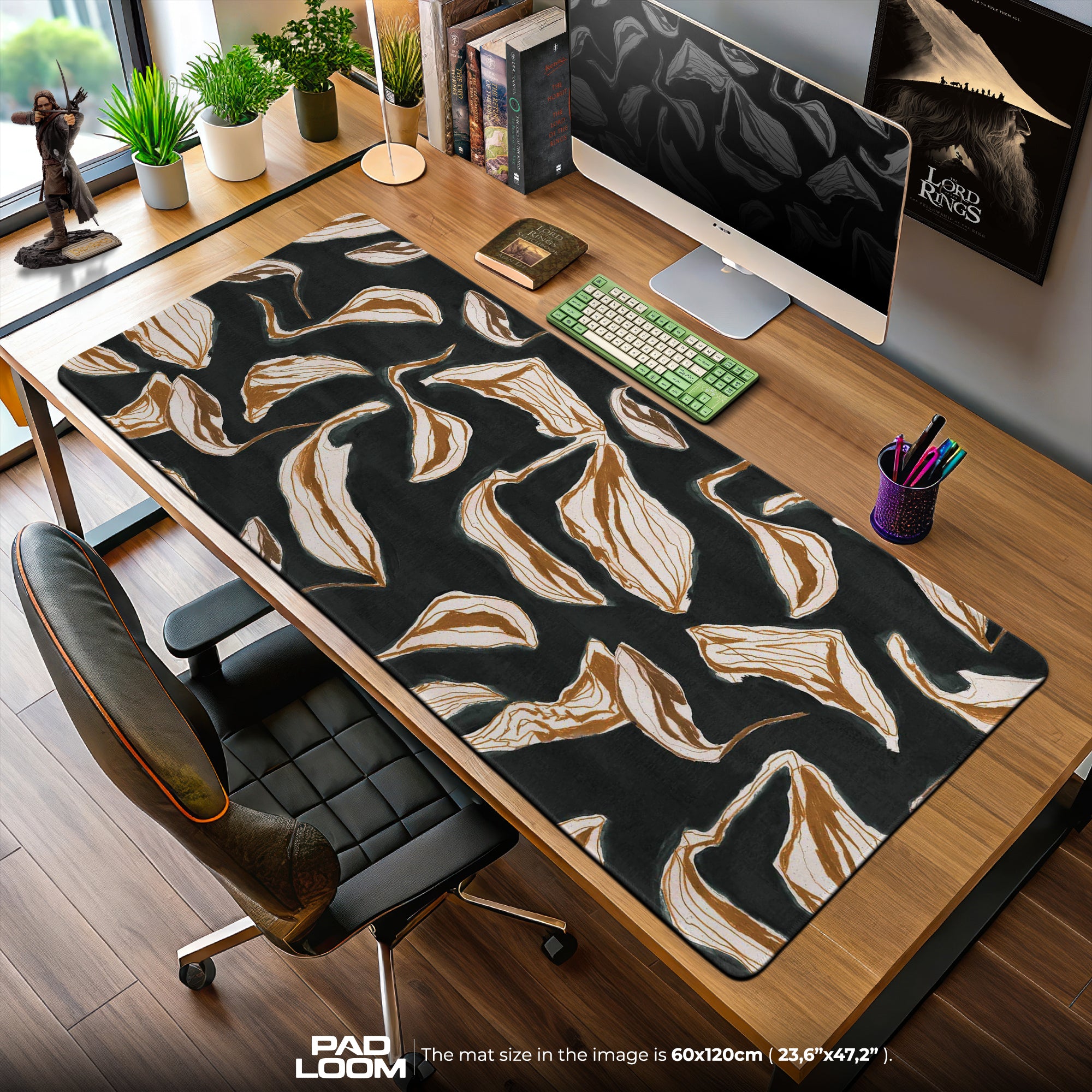 Original Abstract Leaves Mouse Pad – Gaming Desk Mat