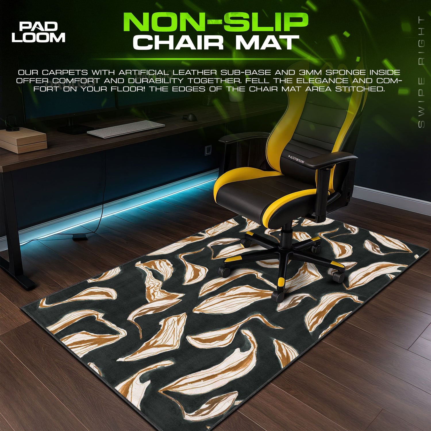 Original Abstract Leaves Mouse Pad – Gaming Desk Mat Padloom