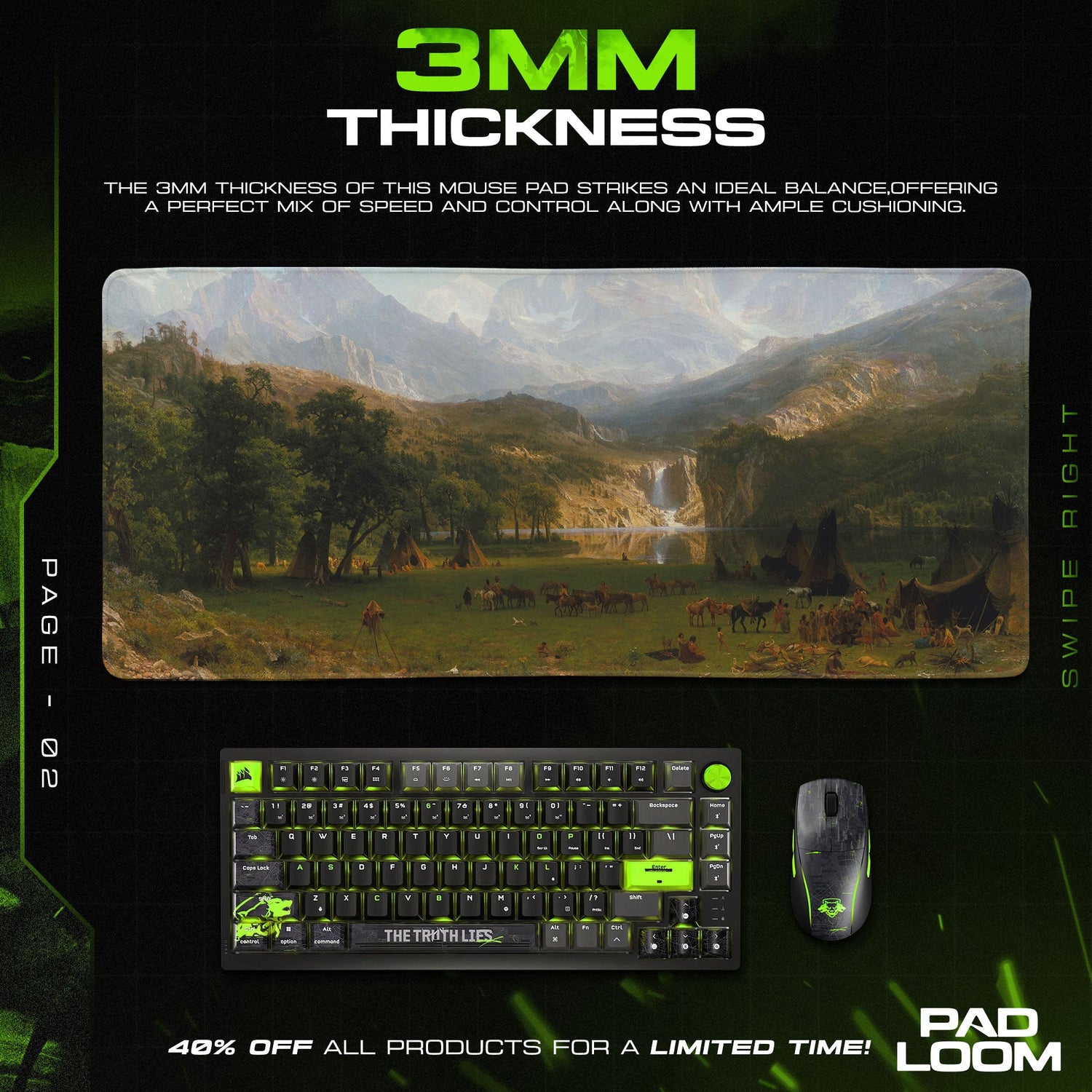 Original Art Rocky Valley Mouse Pad – Landscape Desk Mat Padloom