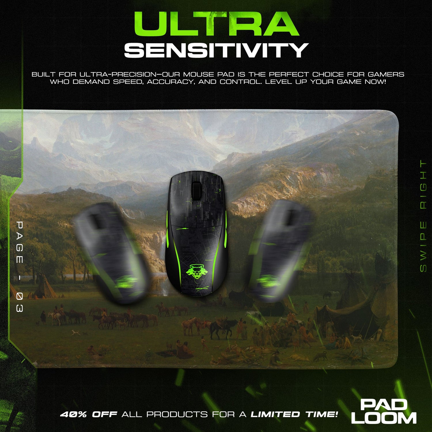 Original Art Rocky Valley Mouse Pad – Landscape Desk Mat Padloom