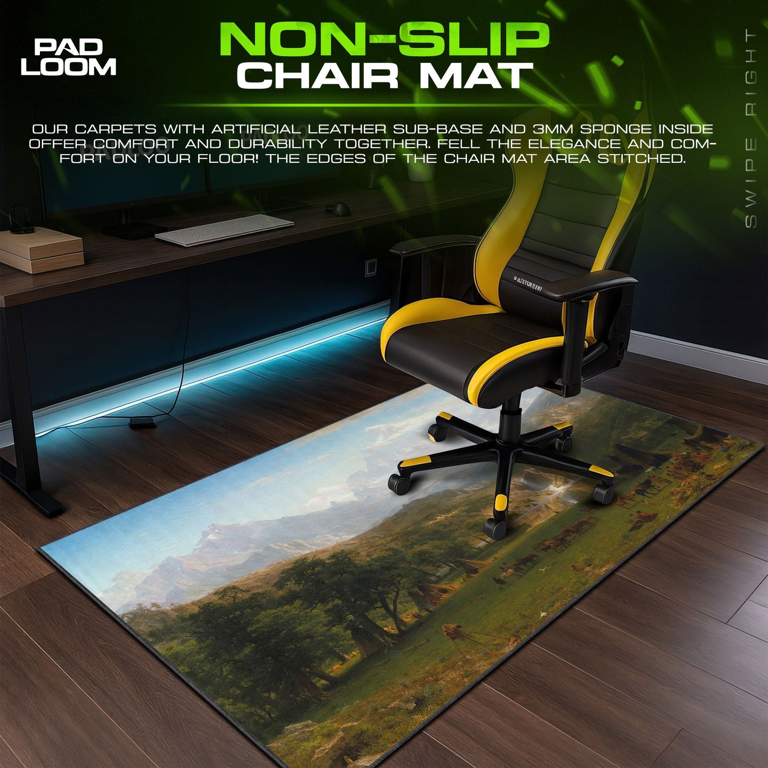 Original Art Rocky Valley Mouse Pad – Landscape Desk Mat Padloom