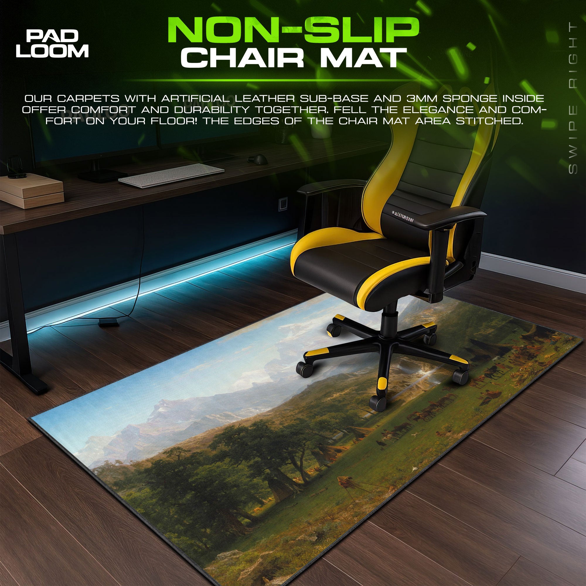 Original Art Rocky Valley Mouse Pad – Landscape Desk Mat