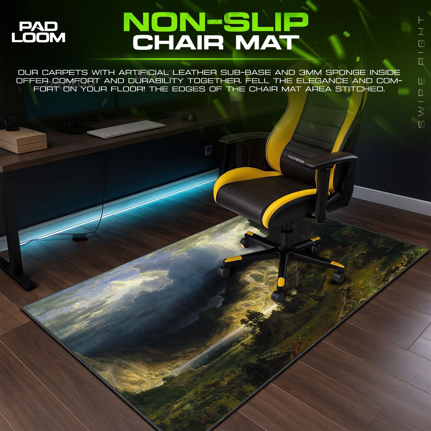 Original Art Storm Over Rosalie Mouse Pad – Landscape Desk Mat Padloom