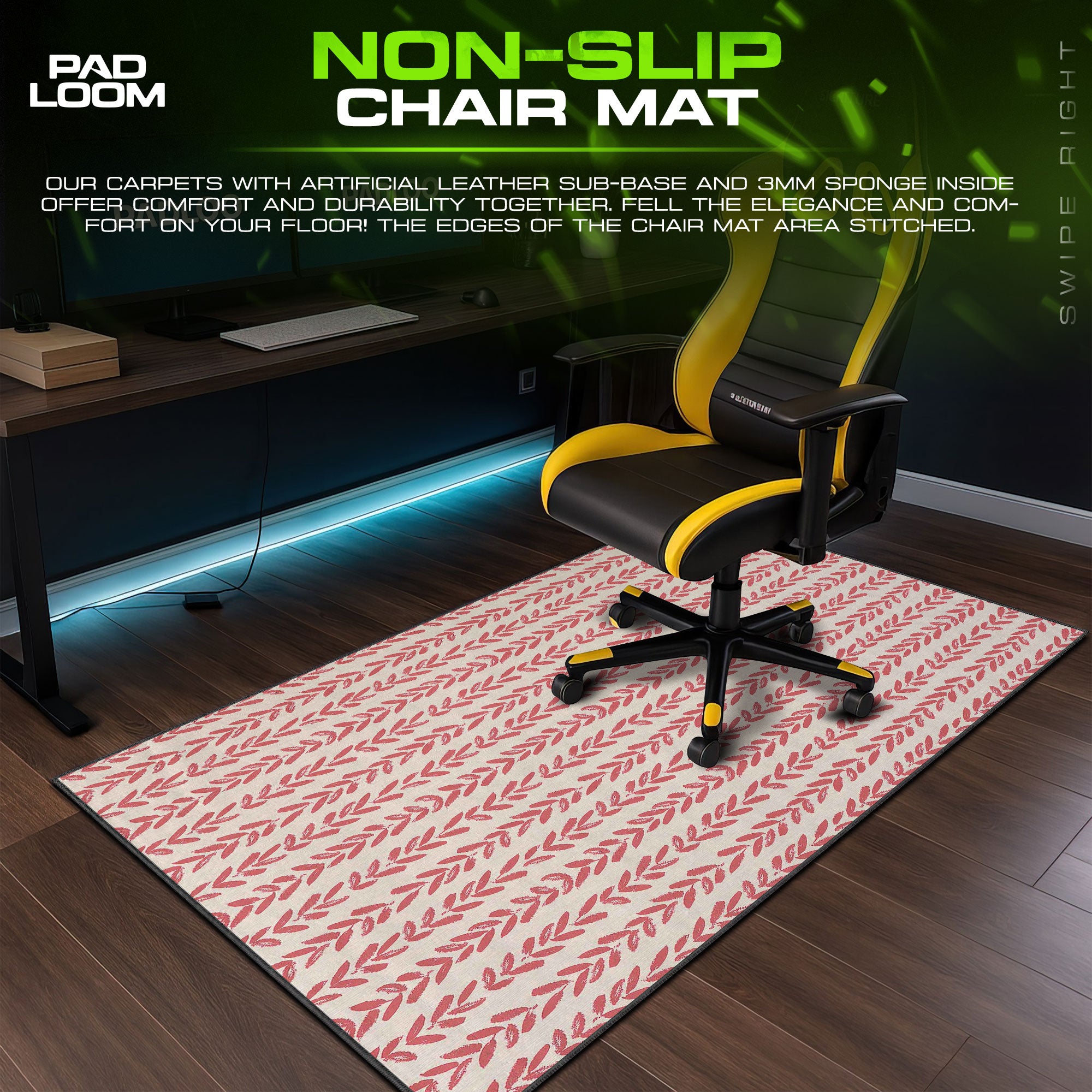 Original Crimson Vines Mouse Pad – Gaming Desk Mat