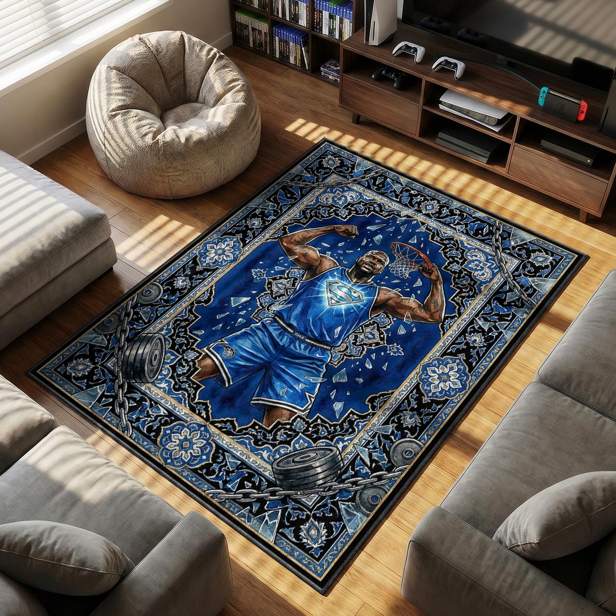 Orlando Superman themed area rug for home decor fans